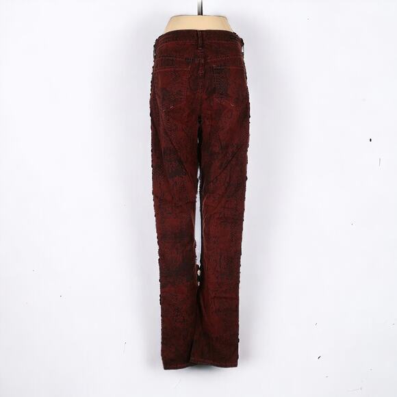 Citizens of Humanity Mandy High Waist Retro Slim Roll Up Jeans in Red Snake - Picture 3 of 10